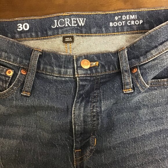 J. Crew 30 (US 10) 9” Demi Boot Crop Women’s Jeans Palmyra Wash BP487 - Picture 4 of 10